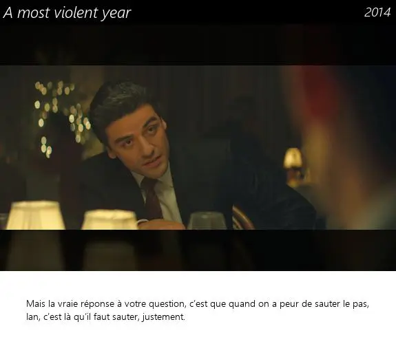 Vignette : A most violent year